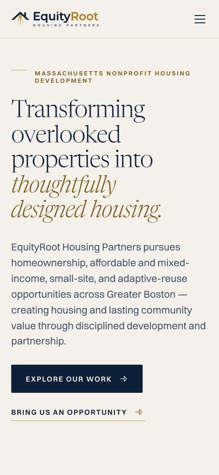 EquityRoot website on a phone